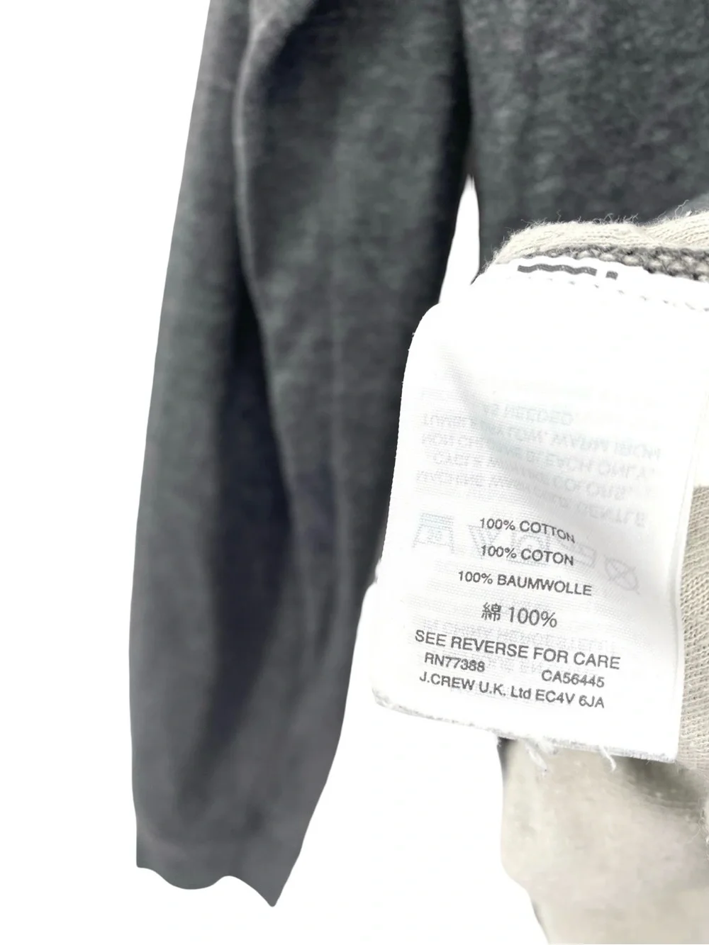 J. Crew Knit Goods Men’s Henley Sweatshirt Gray Terry Cotton Large Tall